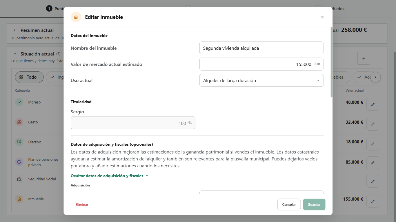 Editor de la vivienda alquilada de Sergio